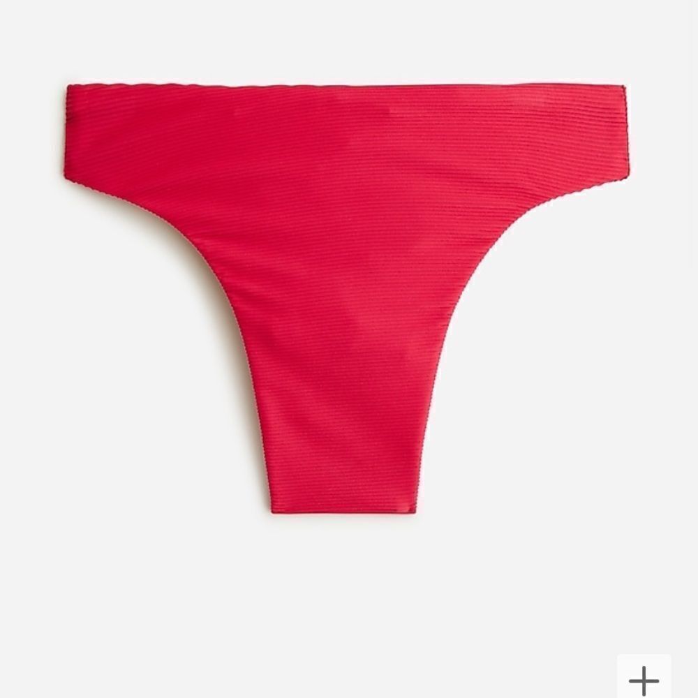 NWT J.Crew Ribbed high-rise cheeky bikini bottom in Fuchsia size XS